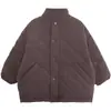 Chaqueta de Algodón para Niños Changguo Invierno Nuevo Estilo para Niños Pequeños Chaqueta de Algodón Acolchada con Cuello Alto Relleno de Patrón de Diamante