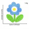 Parche Bordado Floral Azul Fresco para Ropa y Bolsos, Parche Insignia Termoadhesivo para Reparar Agujeros