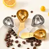 Cuchara medidora de café de acero inoxidable estilo Ins con forma de gota de agua 15 ml 30 ml cuchara medidora para hornear cuchara para leche en polvo acero inoxidable 304