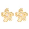 Pendientes de aleación de moda transfronteriza, pendientes de flores para mujer, estilo casual europeo y americano, pendientes de temperamento de flores de perla con incrustaciones de aleación para mujer