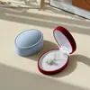 Caja para Anillo de Terciopelo Flocado Punto Millón Tapa abatible Caja de Joyería para Anillo Caja para Colgante de Collar Empaque Caja de Joyería