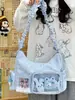 Bolso Cruzado de un Solo Hombro con Diseño de Tirante de Hombro con Volantes Plisados Bidimensionales Estilo Japonés, Juvenil, para Estudiantes, Bolso de Axila para Salidas de Verano