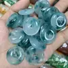 Nuevo Colgante de Jade Tipo Hielo Estilo Chino con Inclusiones Verdes, Colgante Anillo de Seguridad de Jade Cuarcítico, Regalo Navideño para Personas Mayores
