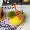 Celebridade da Internet Moda Pelo de Coelho Rex Pequeno Keychain de Caqui Pingente de Pelo Genuíno Bolsa Acessórios Femininos Boneca Mao Mao Bola de Pelo
