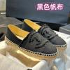2026 Zapatos Mocasines sin Cordones de Nuevo Estilo, Cuero Genuino y Lona Tejida Planos Versión de Alta Gama, Doble C, Alpargatas Estilo Chanel para Mujer