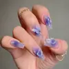 Unhas Postiças Europeias com Gradiente de Borboleta em Roxo Sonhador com uma Vibração Pura e Sedutora, Novos Adesivos de Unha Transfronteiriços