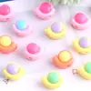 Contas de Caracol de Acrílico com Desenho Fofo de Macaron, Furo Reto, para Corrente de Celular DIY, Chaveiro, Corrente de Bolsa, Acessórios de Joia