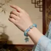 Pulsera Nueva de Cristal y Vidrio con Colgante de Flor y Hoja de Arce, Pulsera de Amistad para Mujer, Joyería Festiva, Venta al por Mayor para Atracciones Turísticas