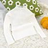 [en stock] suéter de medio cuello alto para niña otoño e invierno 2025 nuevo para niños grandes camisa base de punto con encaje