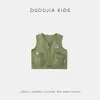 Chaleco de Algodón Puro para Niños Dudu Otoño Ropa de Trabajo Chaleco para Niños 2026 Nuevo Estilo de Otoño Ropa para Niñas Estilo Camping