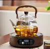 Tetera con Asa, Hervidor de Té Eléctrico de Cerámica, Hervidor de Té para el Hogar, Hervidor de Agua Resistente a Altas Temperaturas, Tetera de Vidrio de Borosilicato Alto