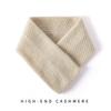 100% Cashmere Outono e Inverno 2026 Novo Cachecol de Gola Feminino de Alto Padrão Cor Lisa Tricotado Botão Oculto Xadrez Lenço Pequeno