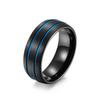 Anillo de Acero de Tungsteno Mate Bicolor para Hombres, Nicho de Alta Gama Oro Tungsteno Resistente a Rayones Moda Tendencia Accesorio para la Mano