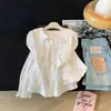 Camisa Feminina de Bolinhas com Gola, Novo Design Outono 2026, Manga Longa, Emagrecedora, Elegante Top Branco