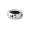 Plata Pura 999 Cuentas Espaciadoras con Cierre de Cruz Vajra Estilo Tíbet de 10 mm para Accesorios de Joyería
