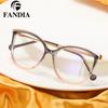92303 Nuevas gafas planas TR90 de moda para mujer, modernas, combinables, con montura redonda, gafas para miopía para hombre.