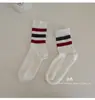 Novas Meias Femininas Outono/Inverno 2026: Meias Esportivas Casuais Estilo College de Lã com Microcompressão para Mulheres