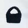 Bolso de mano mediano con mopa de felpa en la parte inferior, color caramelo, tipo lonchera, bonito y a la moda, de algodón de azúcar, pequeño bolso cuadrado.
