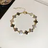 Enredadera Floral Azul Hielo~Zircón Pulsera Hueca Ciudad de la Fortuna Nueva, Moderna y Exquisita, Elegante y Lujosa, Joyería Femenina de Alta Gama
