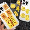 Adesivos de Celular de Luxo com Superfície Dourada e Tachas Douradas, Tema Princesa, Sorte e Riqueza, Brindes Promocionais para Empresas no Atacado