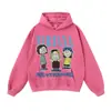 Sudadera con Estampado de Banda Otoño e Invierno Diseño de Sudadera con Capucha Callejera Europea y Americana Street Retro Talla Grande Holgada Sudadera