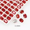 Rhinestones para Uñas Dongzhou Crystal Light Color Rojo Rosa con Base Puntiaguda, Corazón Inclinado, Brillo Deslumbrante, Decoraciones para Uñas de Corazón de Cristal K9 Color Durazno, Corazón Inclinado Rectangular