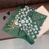 Nuevo Pañuelo Cuadrado Grande de 90 cm, Elegante Pañuelo de Seda Sarga para Mujer, Bufanda Chal de Moda para Primavera y Otoño para Decoración