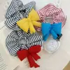 Versión Coreana del Nuevo Scrunchie Rayado Relleno de Algodón con Lazo Tridimensional Versátil Juguetón Lindo Diadema de Alta Elasticidad Accesorio para el Cabello
