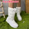 Exportación Transfronteriza Venta al por mayor al contado Botas de Algodón para Mujer Invierno 2025 Europeas y Americanas Cremallera Lateral Talla Grande Suela Gruesa Botas con Felpa Adicional