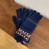 Guantes de lana tejida jacquard de dos piezas desmontables color rojo navideño para mujer, otoño e invierno, a prueba de frío, cálidos, para montar, pantalla táctil