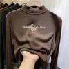 Camiseta interior térmica de forro polar doble cara para niñas, estilo otoño e invierno, cuello semi-alto, camiseta de manga larga rosa para niños, top para bebé niña