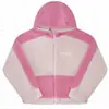 Cardigan Casual com Zíper Estampado Colorido Cartoon Hoodie Feminino Quente Solto Lã Hip Hop Jaqueta de Manga Longa