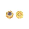 Accesorios Dorados Chapados de Color Duradero para Manualidades con Incrustaciones de Circonita, Cuentas Espaciadoras para Pulseras, Accesorios Dorados Chapados con Flor de Calabaza de Diamante Completo Hueca Calada