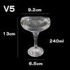 Copa de vino acrílica, copa de champán, copa de vino europea de plástico transparente, copa de brandy creativa para bar.
