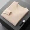 Suéter Masculino de Cashmere Puro com Gola Redonda, Novo Suéter de Lã Outono/Inverno, Camisa Básica Versátil Espessa para Homens Jovens e de Meia-Idade, Moderno