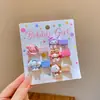 Pinzas para el pelo de dibujos animados para niños, pinzas cubiertas de tela tipo macarrón que no dañan el cabello, pinzas para flequillo de bebé, accesorios para el cabello