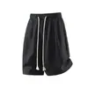 2026 Nuevo Verano Clásico Tejido Pesado Jacquard Tela Simple Pantalones Cortos Largos Color Sólido Pantalones Casuales Capri para Hombre