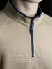 [Maduro e Sofisticado] Moletom Masculino Confortável e Amigo da Pele em Lyocell com Zíper Meio e Gola Alta Cor de Outono/Inverno Camiseta Manga Longa Color Block