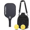 Raquete de pickleball de fibra de carbono de alta qualidade, conjunto com bolsa para armazenamento de bolas ao ar livre, tecnologia de núcleo de 3ª geração, raquete de pickleball