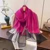 Novo Estilo Coreano Cor Pura Seda Acrílico Xale Feminino Longo Cachecol de Gaze Lantejoura Dourada Cachecol do Instagram Proteção Solar de Outono Cachecol de Seda