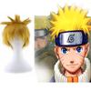 Peluca Cosplay Anime Amarillo Limón Estilo Naruto Peluca Amarilla de Cabello Falso Peluca de Cabeza Completa Cabello Rizado