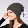 M1019 Chapéu Cachecol 2 Usos Suéter Chapéu Outono e Inverno Novo Feminino Veludo Quente e à Prova de Frio Tricô Proteção de Orelha Chapéu de Gola Alta