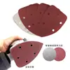 Papel de Lija Rojo Triangular 98*140mm 5 Agujeros Forma Especial Papel de Lija Autoadhesivo Papel de Lija de Felpa Carpintería Metal Pulido Papel de Lija