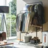 Estante Metálico de Doble Fila de Pie para Secar Ropa para Dormitorio, Almacenamiento Nocturno en Interiores y Colgador