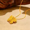 Collar de Mariposa Hueca de Filigrana Esmaltada en Oro Estilo Antiguo de Alta Retención de Color para Mujer, Mismo Estilo que Wei Xue, Venta al por Mayor de Collares de Mariposa