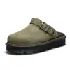 Meias Pantufa Cruzadas Martin ZebZag Masculinas e Femininas Slip-on Veludo Envoltas Sapatos Muller Moda Casual Cool Sola Grossa