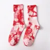 Calcetines Tie-dye Calcetines de Algodón para Hombre Calcetines de Longitud Media Personalizados para Pareja Moda Calcetines de Algodón Degradados Medias Deportivas de Alto Rendimiento para Mujer