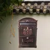 Placa de porta de caixa de correio leite francês criativo trava combinada de alumínio exterior retrô ferro pendurado Villa leite caixa de jornal número da porta