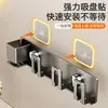 Portacepillos de dientes sin taladro gris plomo baño vaso para enjuague bucal vaso para cepillos de dientes estante de cepillos de dientes montado en la pared
