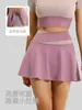 Falda Deportiva de Cintura Alta con Bloques de Color para Mujer, Anti-exposición con Pantalones Cortos de Seguridad Integrados, Falda Corta para Yoga, Tenis, Fitness, Secado Rápido, Transpirable